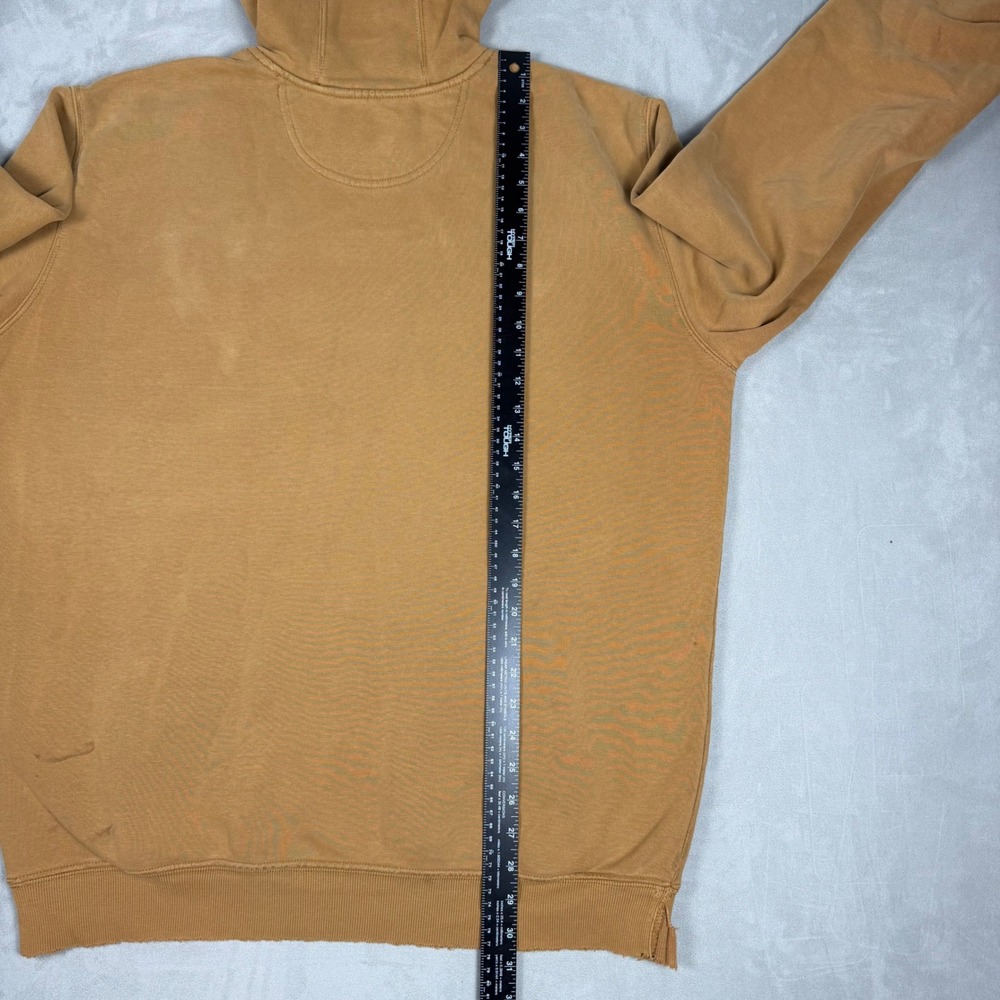 Y2K Mens Carhartt Distressed Midweight Hooded Sweatshirt Brown L Tall - Picture 7 of 7